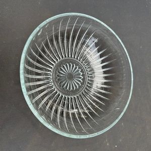 Vintage MCM Mid century Clear Glass Bowl Ribbed by E O Brody Co